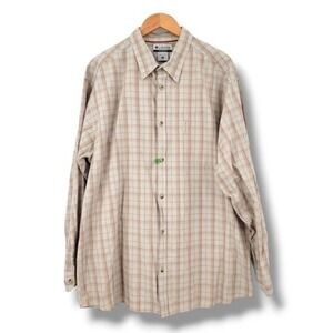 Columbia Men's Plaid Casual Button Down Shirt Tan‎ Size XXL Outdoor Office